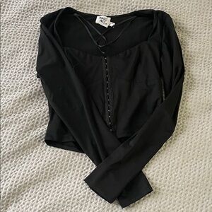 Trendy Black Long Sleeve Top